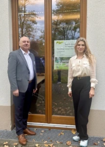 Romas Gružauskas ir Agnė Paulauskaitė-Tarasevičienė Berlyno Laisvajame universitete Vetereinarijos fakultete