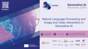 Alt text: Promotional banner for GenAISA Generative AI Workshop 2026 with a purple and blue tech graphic of a person wearing glasses beside a digital globe.
